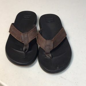 Reef brown/black leather sandals